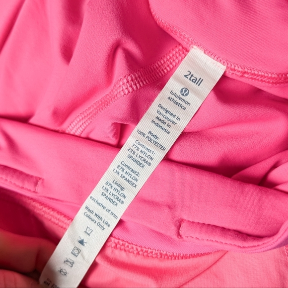 LULULEMON Pace Setter Skirt Pleated Mini Skort Pink 2 Tall - Picture 12 of 14